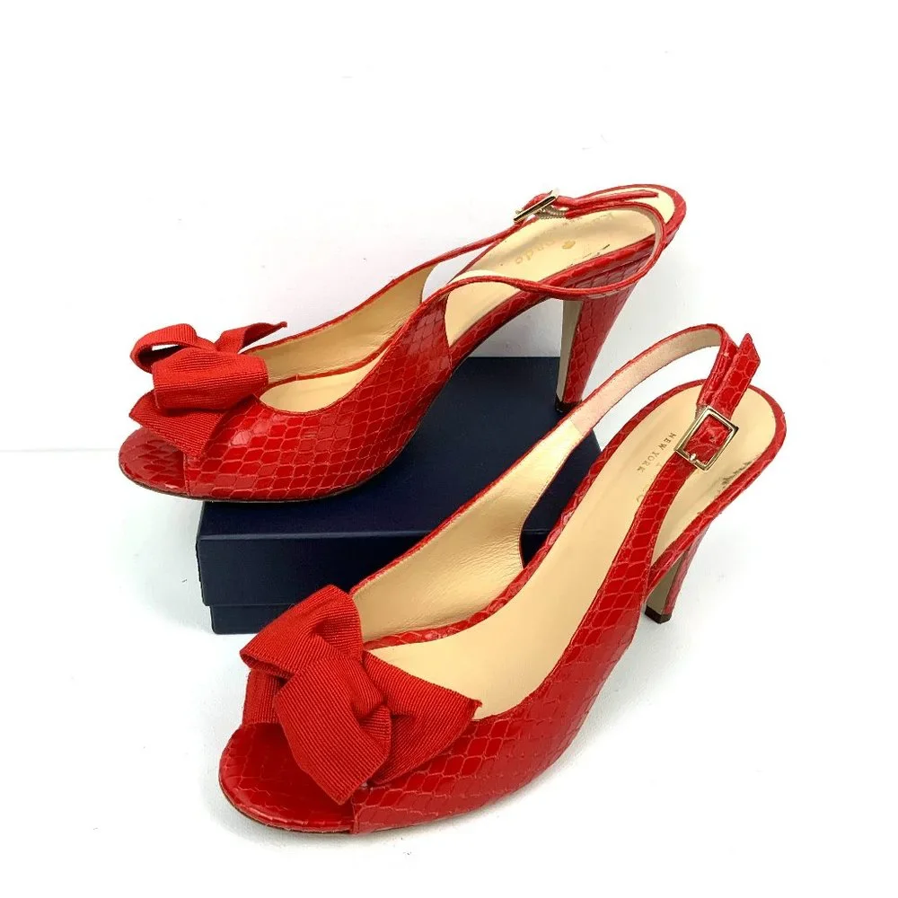 Kate Spade New York Scarlet Red Slingback Heels Pumps Italy Sz 9